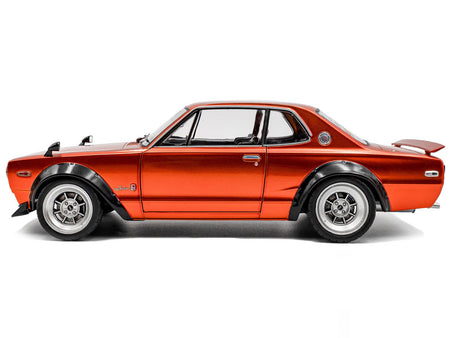 1970 Nissan Skyline (C10) Hakosuka RHD (Right Hand Drive) Orange Metallic 1/18 Diecast Model Car by Solido-Solido-ModelCars.com