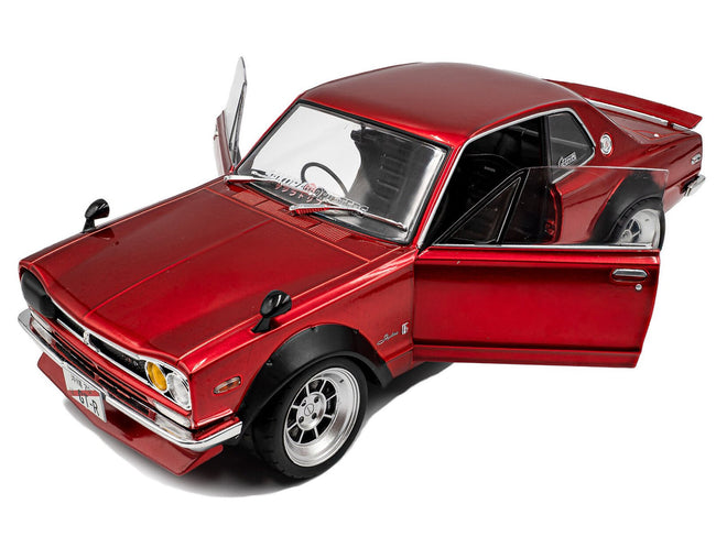 1970 Nissan Skyline (C10) Hakosuka RHD (Right Hand Drive) Red Metallic 1/18 Diecast Model Car by Solido-Solido-ModelCars.com