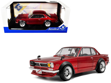 1970 Nissan Skyline (C10) Hakosuka RHD (Right Hand Drive) Red Metallic 1/18 Diecast Model Car by Solido-Solido-ModelCars.com