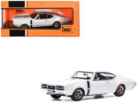 1970 Oldsmobile 442 W-30 Coupe White with Black Stripes 1/43 Diecast Model Car by IXO Models-IXO-ModelCars.com