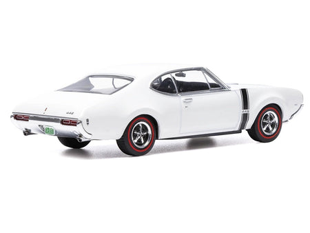 1970 Oldsmobile 442 W-30 Coupe White with Black Stripes 1/43 Diecast Model Car by IXO Models-IXO-ModelCars.com