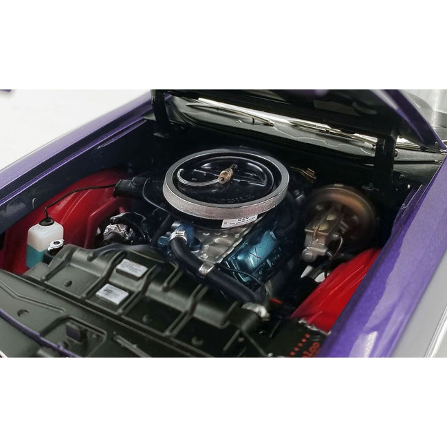 1970 Oldsmobile 442 W30 Convertible Plum Crazy Metallic with White Stripes and Interior Limited Edition to 870 pieces Worldwide 1/18 Diecast Model Car by ACME-Acme-ModelCars.com