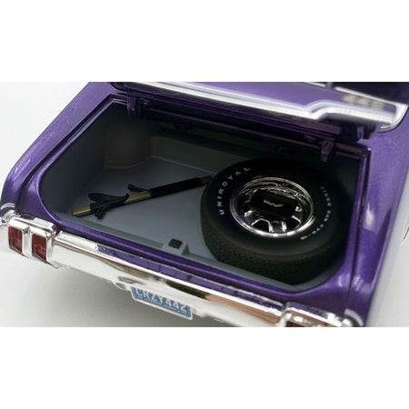 1970 Oldsmobile 442 W30 Convertible Plum Crazy Metallic with White Stripes and Interior Limited Edition to 870 pieces Worldwide 1/18 Diecast Model Car by ACME - Acme - ModelCars.com