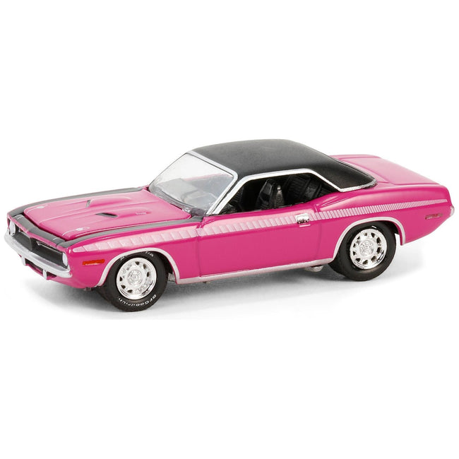 1970 Plymouth Barracuda Moulin Rouge Pink with Black Top (Las Vegas 2023) Barrett Jackson "Scottsdale Edition" Series 14 1/64 Diecast Model Car by Greenlight-Greenlight-ModelCars.com