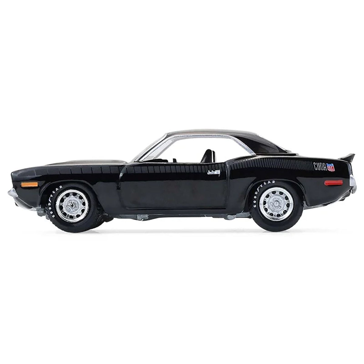 1970 Plymouth 'Cuda AAR Black with Gray Stripes "Barrett-Jackson" Series 16 1/64 Diecast Model Car by Greenlight-Greenlight-ModelCars.com