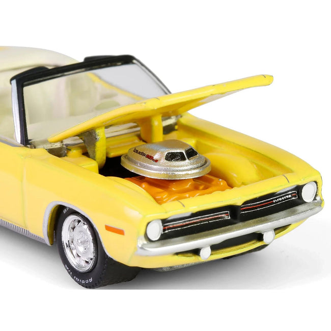 1970 Plymouth 'Cuda Convertible Yellow "Barrett-Jackson" Series 15 1/64 Diecast Model Car by Greenlight-Greenlight-ModelCars.com