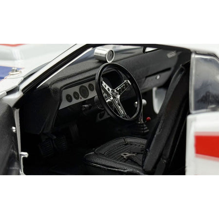1970 Plymouth HEMI Cuda "Street Machine" White with Red and Blue Stripes Limited Edition to 366 pieces Worldwide 1/18 Diecast Model Car by ACME-Acme-ModelCars.com