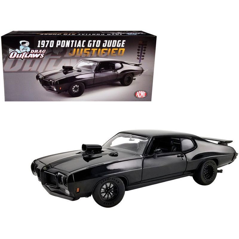 1970 Pontiac GTO Judge "Justified" Black "Drag Outlaws" Series Limited Edition to 564 pieces Worldwide 1/18 Diecast Model Car by ACME-Acme-ModelCars.com