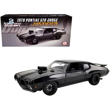 1970 Pontiac GTO Judge "Justified" Black "Drag Outlaws" Series Limited Edition to 564 pieces Worldwide 1/18 Diecast Model Car by ACME-Acme-ModelCars.com