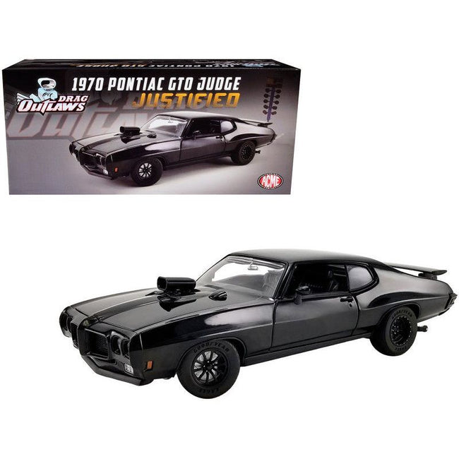 1970 Pontiac GTO Judge "Justified" Black "Drag Outlaws" Series Limited Edition to 564 pieces Worldwide 1/18 Diecast Model Car by ACME-Acme-ModelCars.com