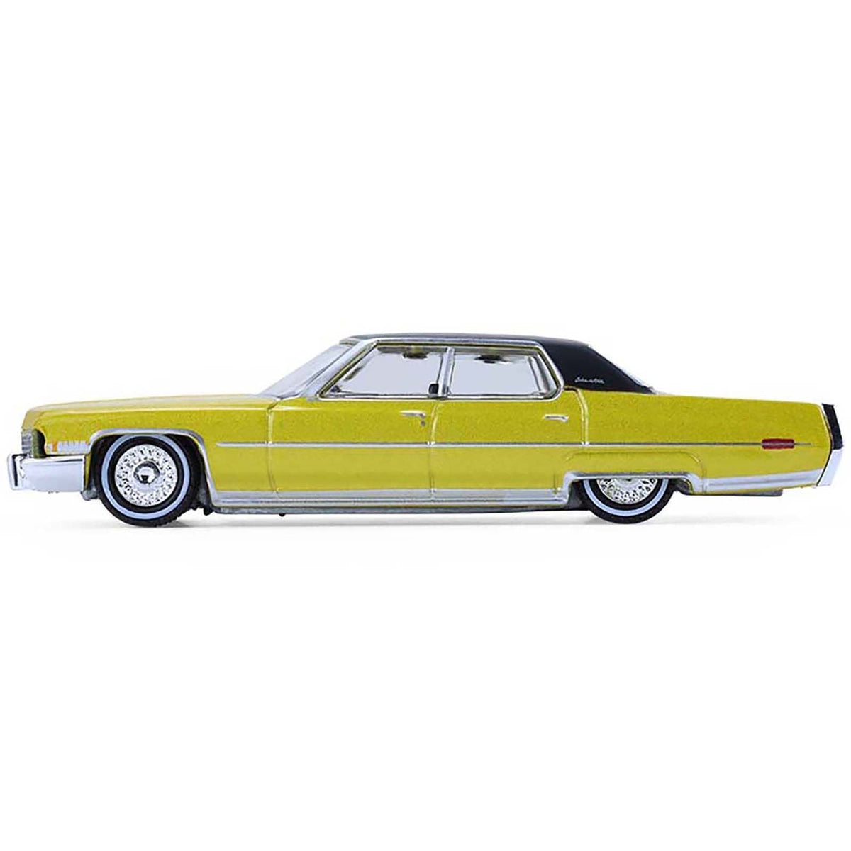 1971 Cadillac Sedan Deville Lowrider Gold Metallic with Black Top "California Lowriders" Series 7 1/64 Diecast Model Car by Greenlight-Greenlight-ModelCars.com