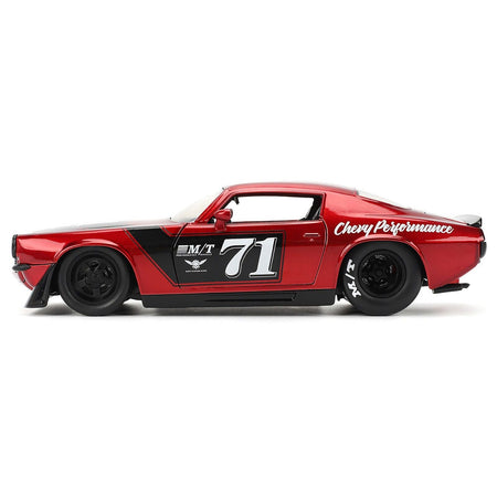 1971 Chevrolet Camaro #71 Red Metallic with Black Stripes "Bigtime Muscle" Series 1/24 Diecast Model Car by Jada-Jada-ModelCars.com