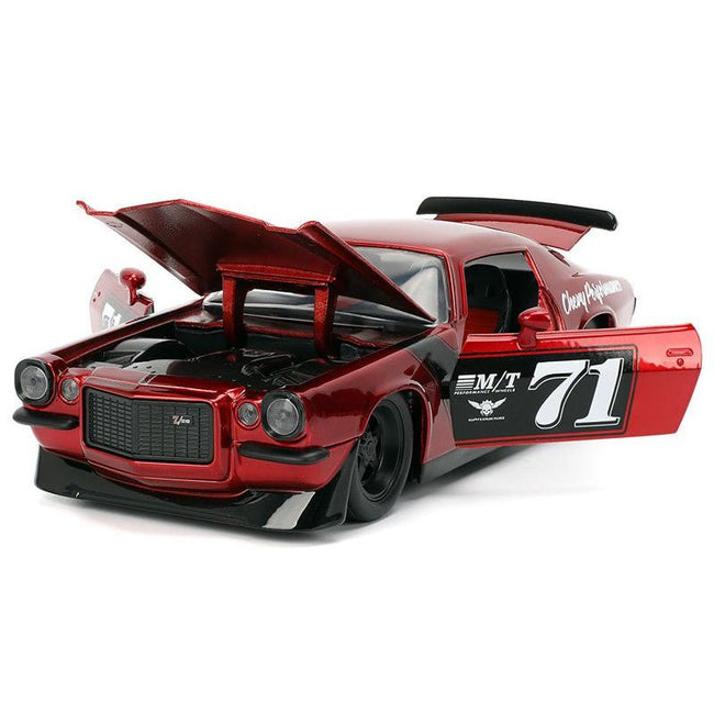 1971 Chevrolet Camaro #71 Red Metallic with Black Stripes "Bigtime Muscle" Series 1/24 Diecast Model Car by Jada-Jada-ModelCars.com