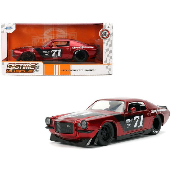 1971 Chevrolet Camaro #71 Red Metallic with Black Stripes "Bigtime Muscle" Series 1/24 Diecast Model Car by Jada-Jada-ModelCars.com