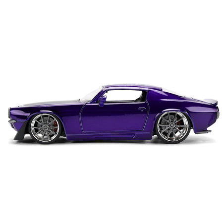 1971 Chevrolet Camaro Z/28 Purple Metallic with Black Hood "Bigtime Muscle" Series 1/24 Diecast Model Car by Jada-Jada-ModelCars.com