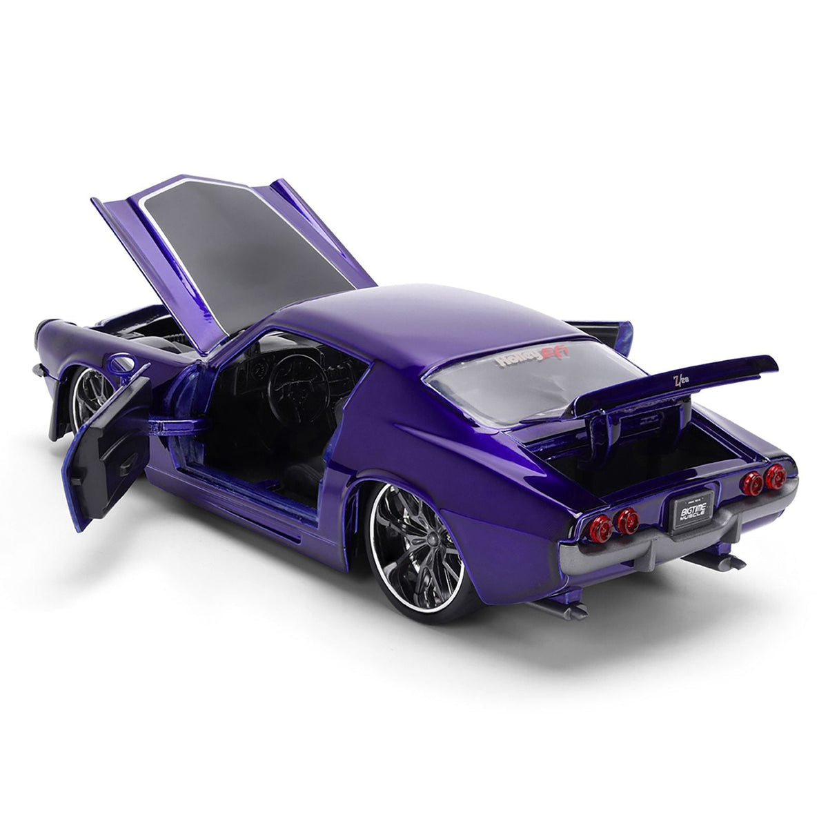 1971 Chevrolet Camaro Z/28 Purple Metallic with Black Hood "Bigtime Muscle" Series 1/24 Diecast Model Car by Jada-Jada-ModelCars.com