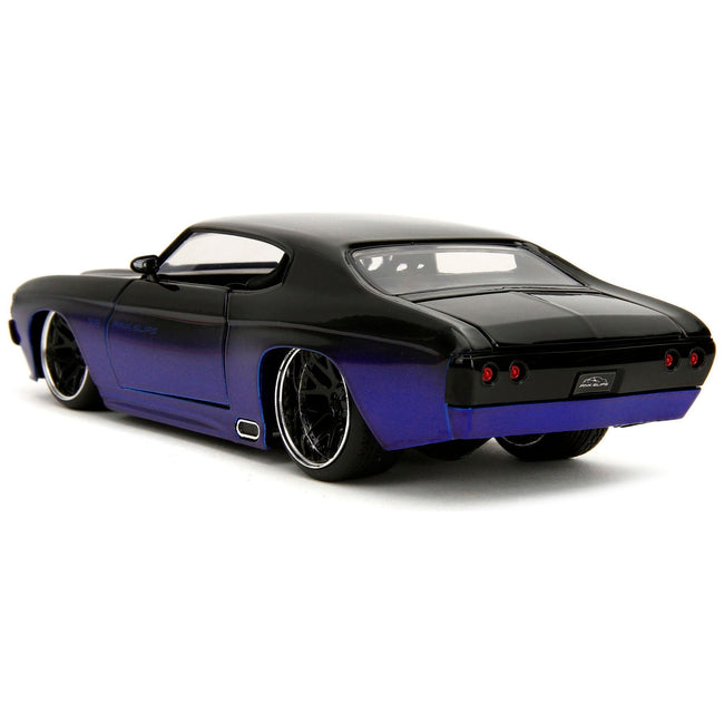 1971 Chevrolet Chevelle SS Black and Blue "Pink Slips" Series 1/24 Diecast Model Car by Jada-Jada-ModelCars.com