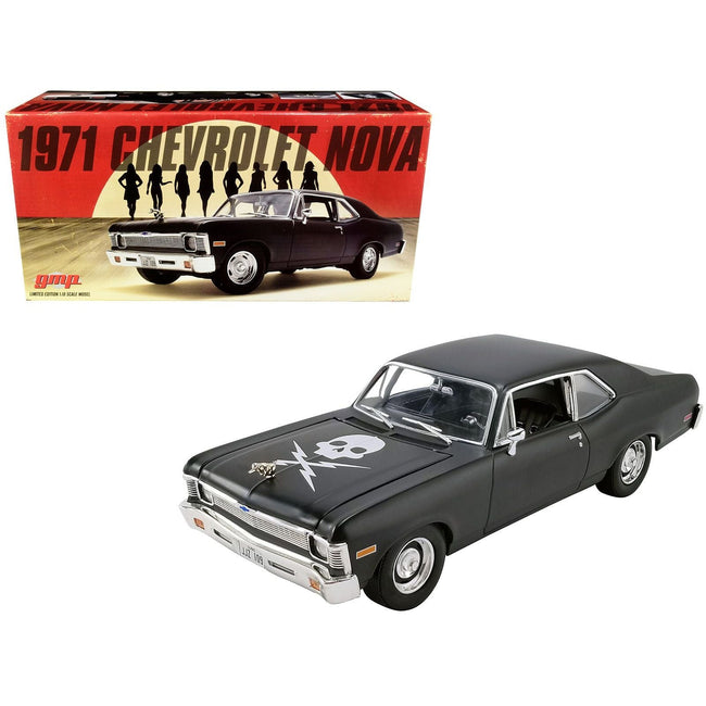 1971 Chevrolet Nova Matt Black "Death Proof" (2007) Movie Limited Edition to 792 pieces Worldwide 1/18 Diecast Model Car by GMP-Acme-ModelCars.com
