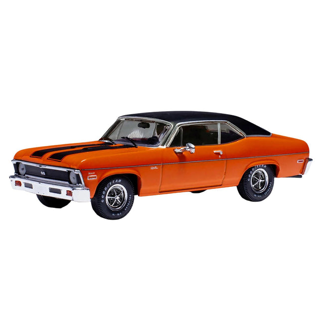 1971 Chevrolet Nova SS Orange with Black Stripes and Black Vinyl Top 1/43 Diecast Model by IXO Models-IXO-ModelCars.com