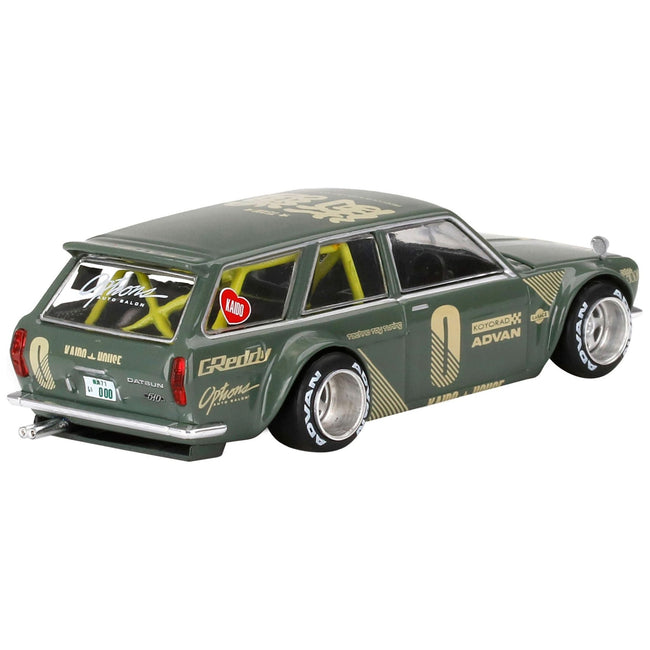1971 Datsun 510 Wagon RHD (Right Hand Drive) Green (Designed by Jun Imai) "Kaido House" Special 1/64 Diecast Model Car by True Scale Miniatures - True Scale Miniatures - ModelCars.com