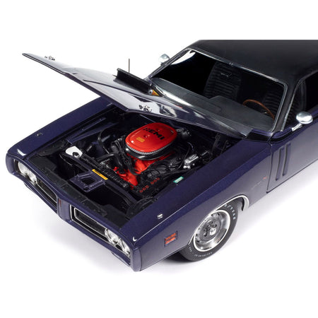 1971 Dodge Charger R/T Plum Crazy Purple Metallic with Black Vinyl Top "Muscle Car & Corvette Nationals" (MCACN) "American Muscle" Series 1/18 Diecast Model Car by Auto World - Autoworld - ModelCars.com