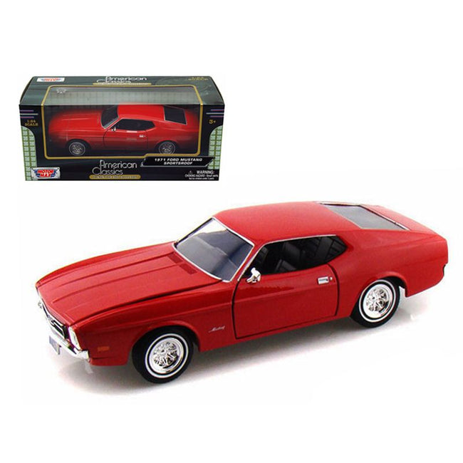 1971 Ford Mustang Sportsroof Red 1/24 Diecast Model Car by Motormax-Motormax-ModelCars.com