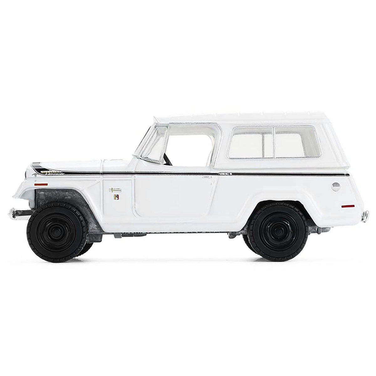 1971 Jeep Jeepster Commando White with Black Stripes "All Terrain" Series 17 1/64 Diecast Model Car by Greenlight-Greenlight-ModelCars.com