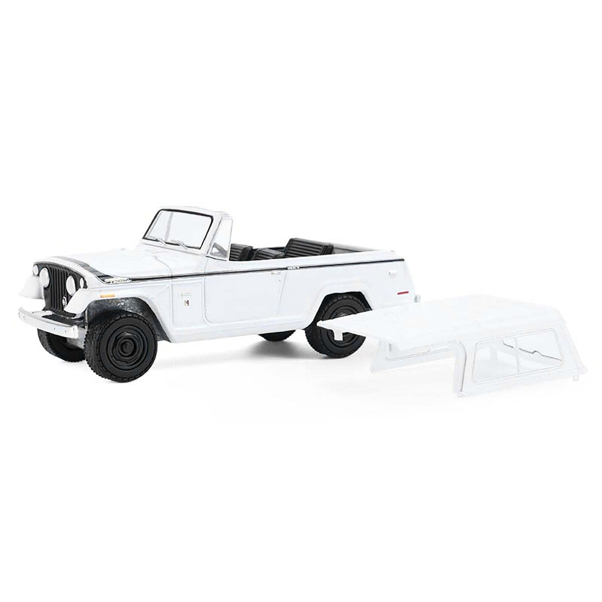 1971 Jeep Jeepster Commando White with Black Stripes "All Terrain" Series 17 1/64 Diecast Model Car by Greenlight-Greenlight-ModelCars.com