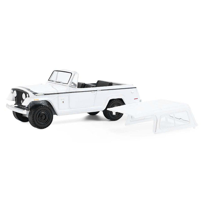 1971 Jeep Jeepster Commando White with Black Stripes "All Terrain" Series 17 1/64 Diecast Model Car by Greenlight-Greenlight-ModelCars.com