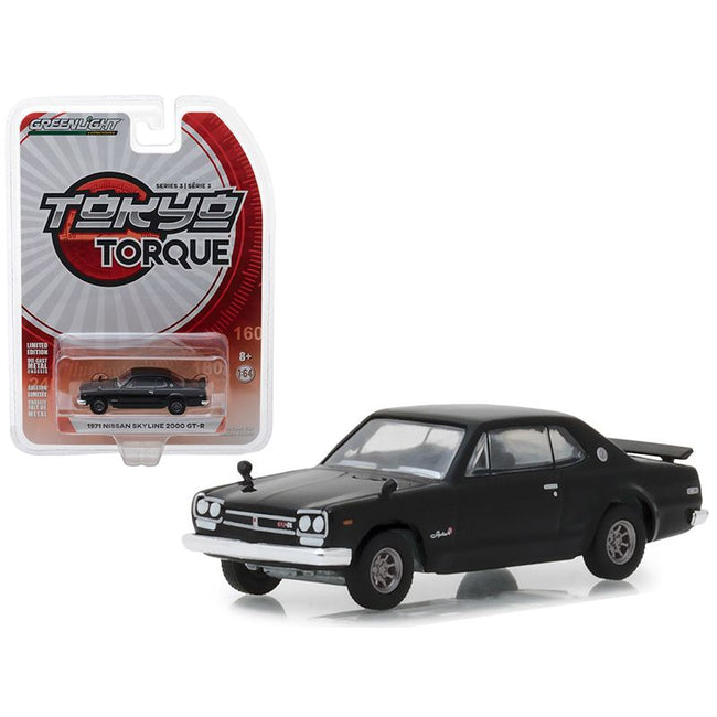 1971 Nissan Skyline 2000 GT-R Black "Tokyo Torque" Series 3 1/64 Diecast Model Car by Greenlight-Greenlight-ModelCars.com
