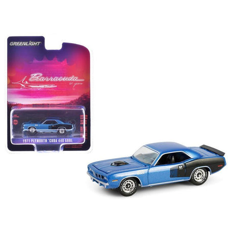 1971 Plymouth Barracuda 440 6bbl B5 Blue Metallic "Barracuda 60th Anniversary" "Anniversary Collection" Series 17 1/64 Diecast Model Car by Greenlight - Greenlight - ModelCars.com