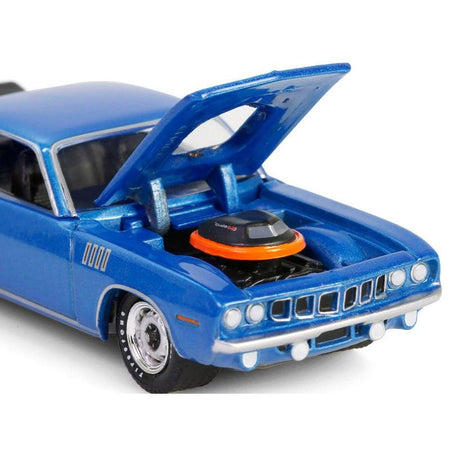 1971 Plymouth Barracuda 440 6bbl B5 Blue Metallic "Barracuda 60th Anniversary" "Anniversary Collection" Series 17 1/64 Diecast Model Car by Greenlight - Greenlight - ModelCars.com