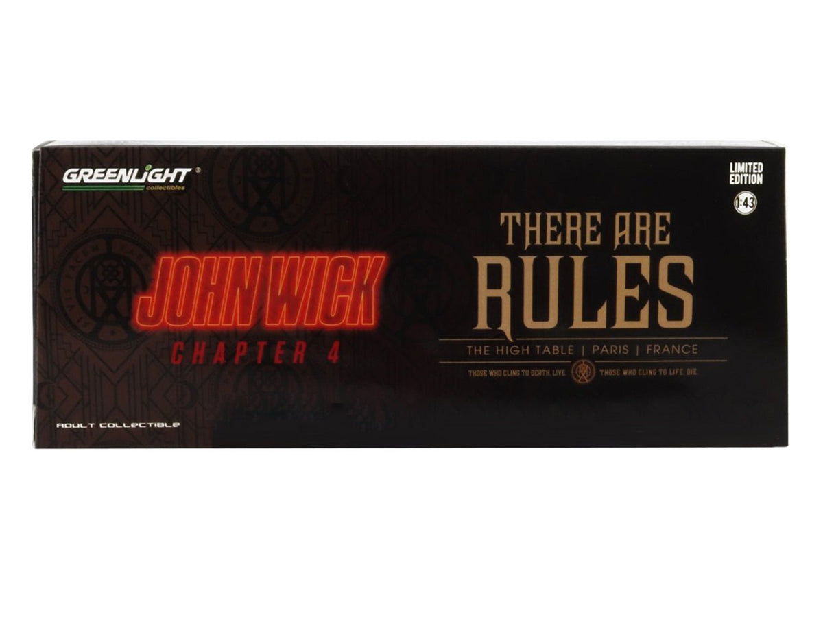1971 Plymouth Barracuda Black "John Wick: Chapter 4" (2023) Movie "Hollywood" Series 1/43 Diecast Model Car by Greenlight-Greenlight-ModelCars.com