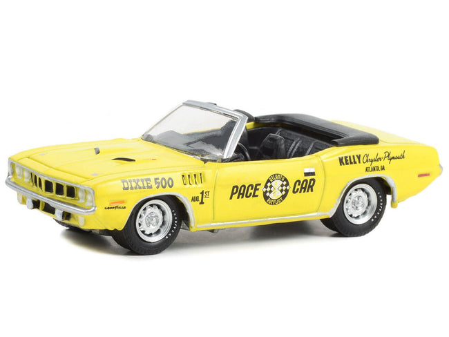 1971 Plymouth Barracuda Convertible "Dixie 500 Pace Car" Yellow "Hobby Exclusive" Series 1/64 Diecast Model Car by Greenlight-Greenlight-ModelCars.com