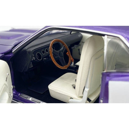 1971 Plymouth Barracuda Violet Metallic and White Limited Edition to 350 pieces Worldwide 1/18 Diecast Model Car by ACME-Acme-ModelCars.com