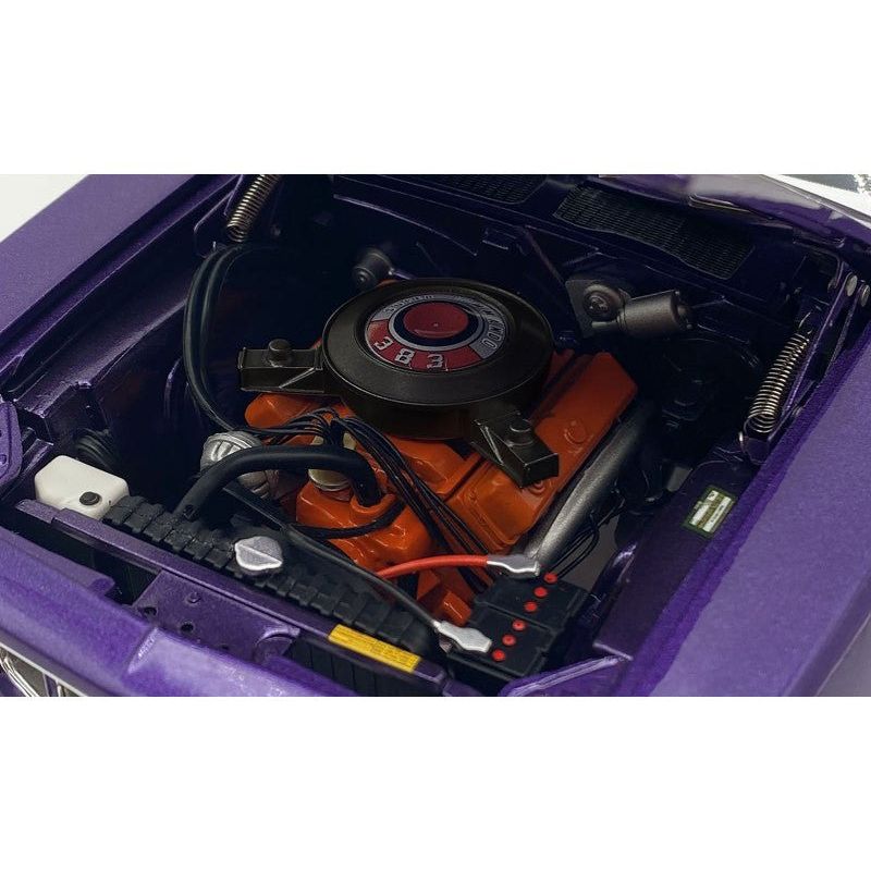 1971 Plymouth Barracuda Violet Metallic and White Limited Edition to 350 pieces Worldwide 1/18 Diecast Model Car by ACME-Acme-ModelCars.com