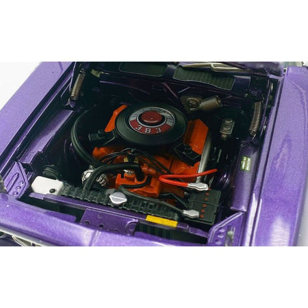 1971 Plymouth Barracuda Violet Metallic and White with White Vinyl Top Limited Edition to 300 pieces Worldwide 1/18 Diecast Model Car by ACME-Acme-ModelCars.com