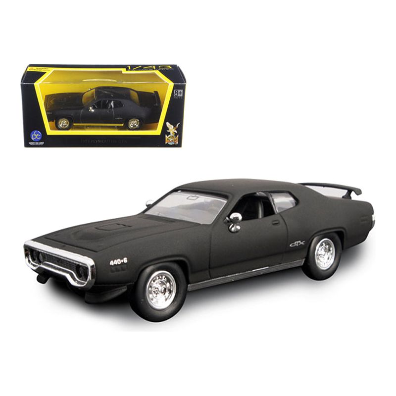 1971 Plymouth GTX Matt Black 1/43 Diecast Model Car by Road Signature - Road Signature - ModelCars.com