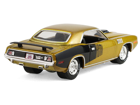 1971 Plymouth Hemi â€˜Cuda Gold Metallic with Black Accents "America 250 Edition" "Anniversary Collection" Series 18 1/64 Diecast Model Car by Greenlight-Greenlight-ModelCars.com