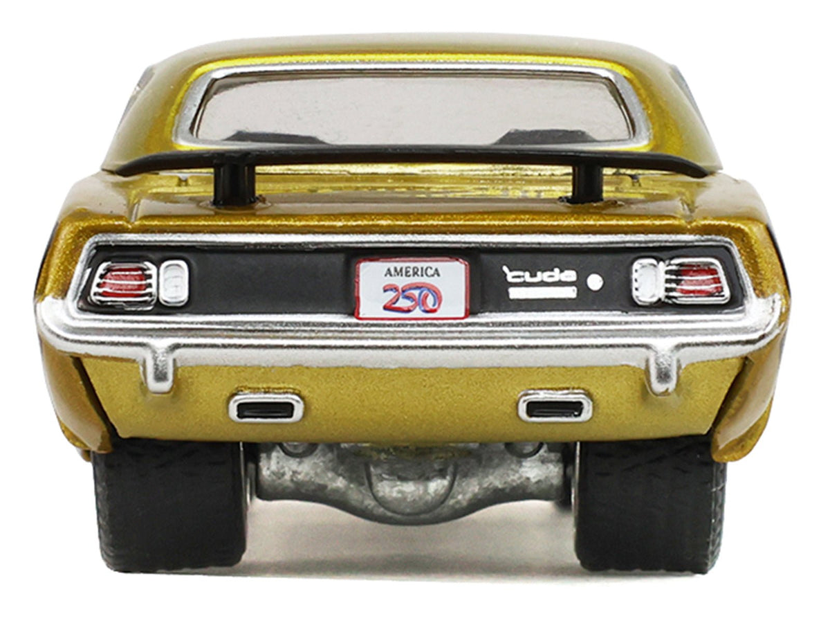 1971 Plymouth Hemi â€˜Cuda Gold Metallic with Black Accents "America 250 Edition" "Anniversary Collection" Series 18 1/64 Diecast Model Car by Greenlight-Greenlight-ModelCars.com