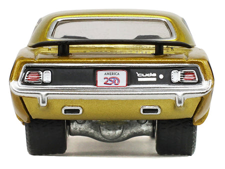 1971 Plymouth Hemi â€˜Cuda Gold Metallic with Black Accents "America 250 Edition" "Anniversary Collection" Series 18 1/64 Diecast Model Car by Greenlight-Greenlight-ModelCars.com