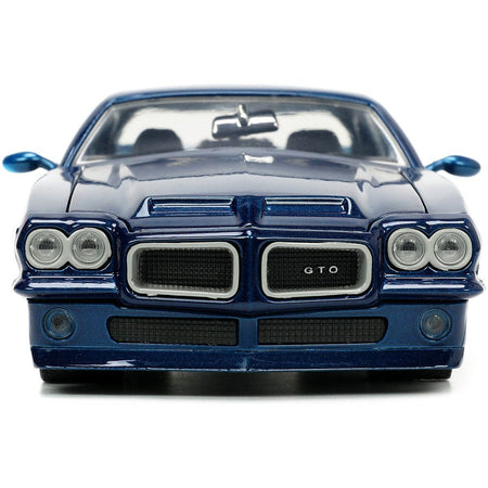 1971 Pontiac GTO Dark Blue Metallic "Bigtime Muscle" Series 1/24 Diecast Model Car by Jada-Jada-ModelCars.com