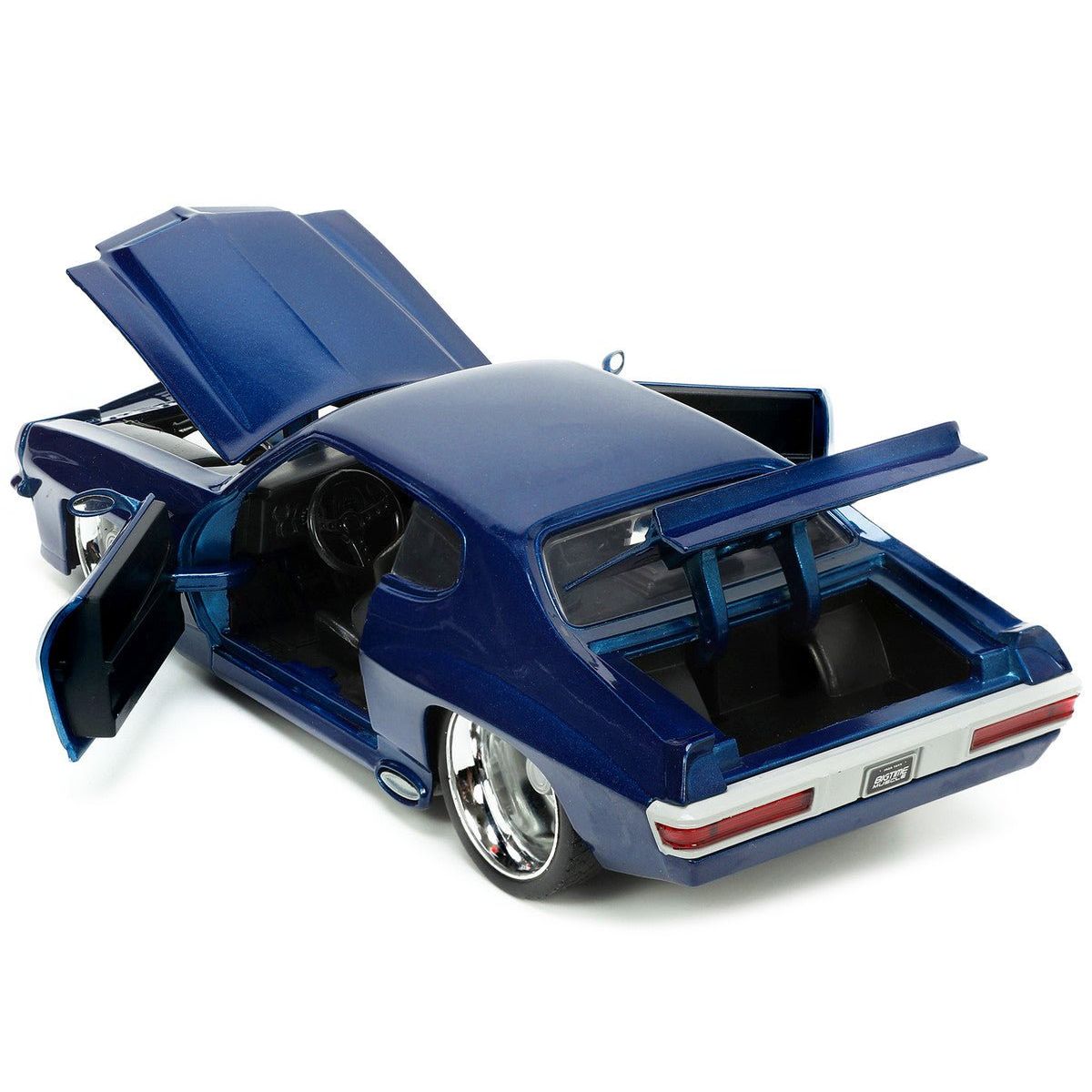 1971 Pontiac GTO Dark Blue Metallic "Bigtime Muscle" Series 1/24 Diecast Model Car by Jada-Jada-ModelCars.com