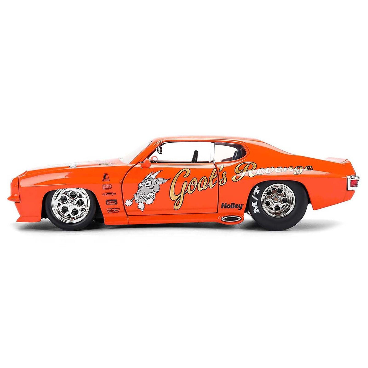 1971 Pontiac GTO "Goat's Revenge" Orange with Graphics "Bigtime Muscle" Series 1/24 Diecast Model Car by Jada-Jada-ModelCars.com