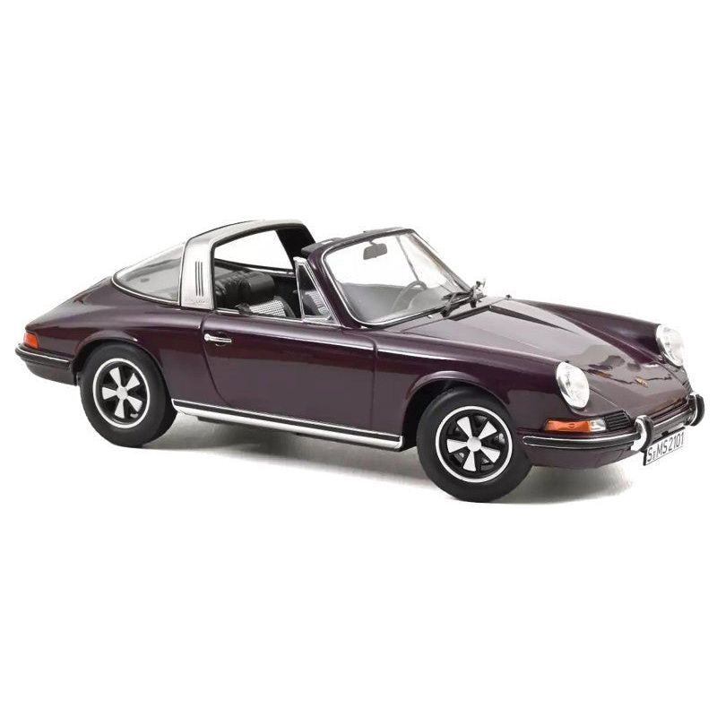 1971 Porsche 911 T Targa Violet with Black Top 1/18 Diecast Model Car by Norev - Norev - ModelCars.com