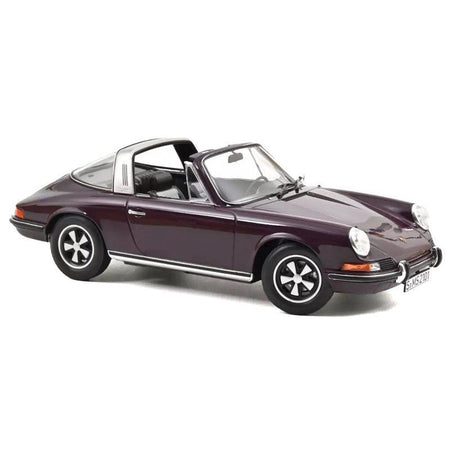 1971 Porsche 911 T Targa Violet with Black Top 1/18 Diecast Model Car by Norev - Norev - ModelCars.com