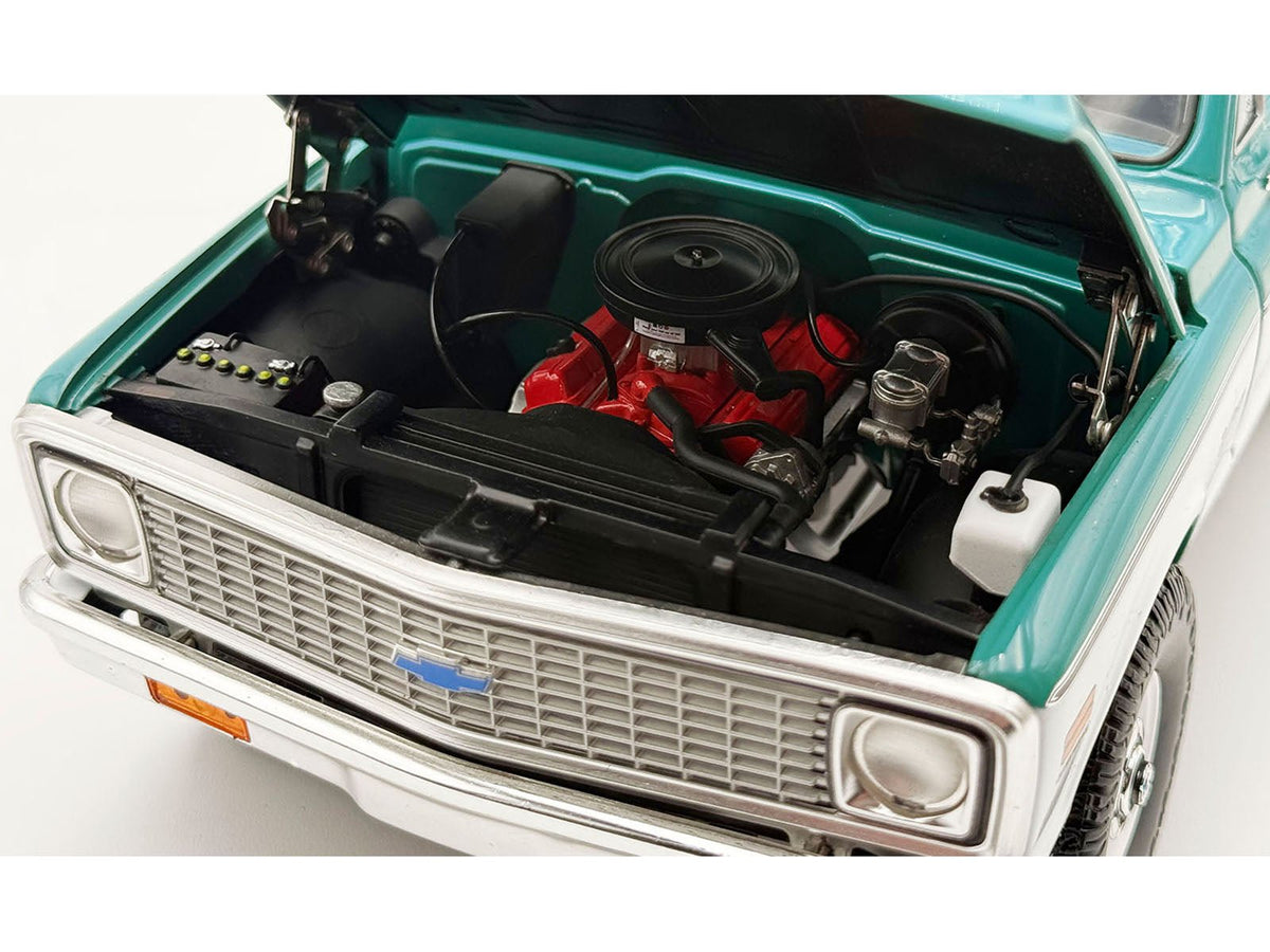 1972 Chevrolet Blazer K/5 "Route 66 100th Anniversary" Green and White with Black Stripes Limited Edition 1/18 Diecast Model Car by ACME-Acme-ModelCars.com