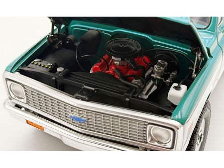 1972 Chevrolet Blazer K/5 "Route 66 100th Anniversary" Green and White with Black Stripes Limited Edition 1/18 Diecast Model Car by ACME-Acme-ModelCars.com
