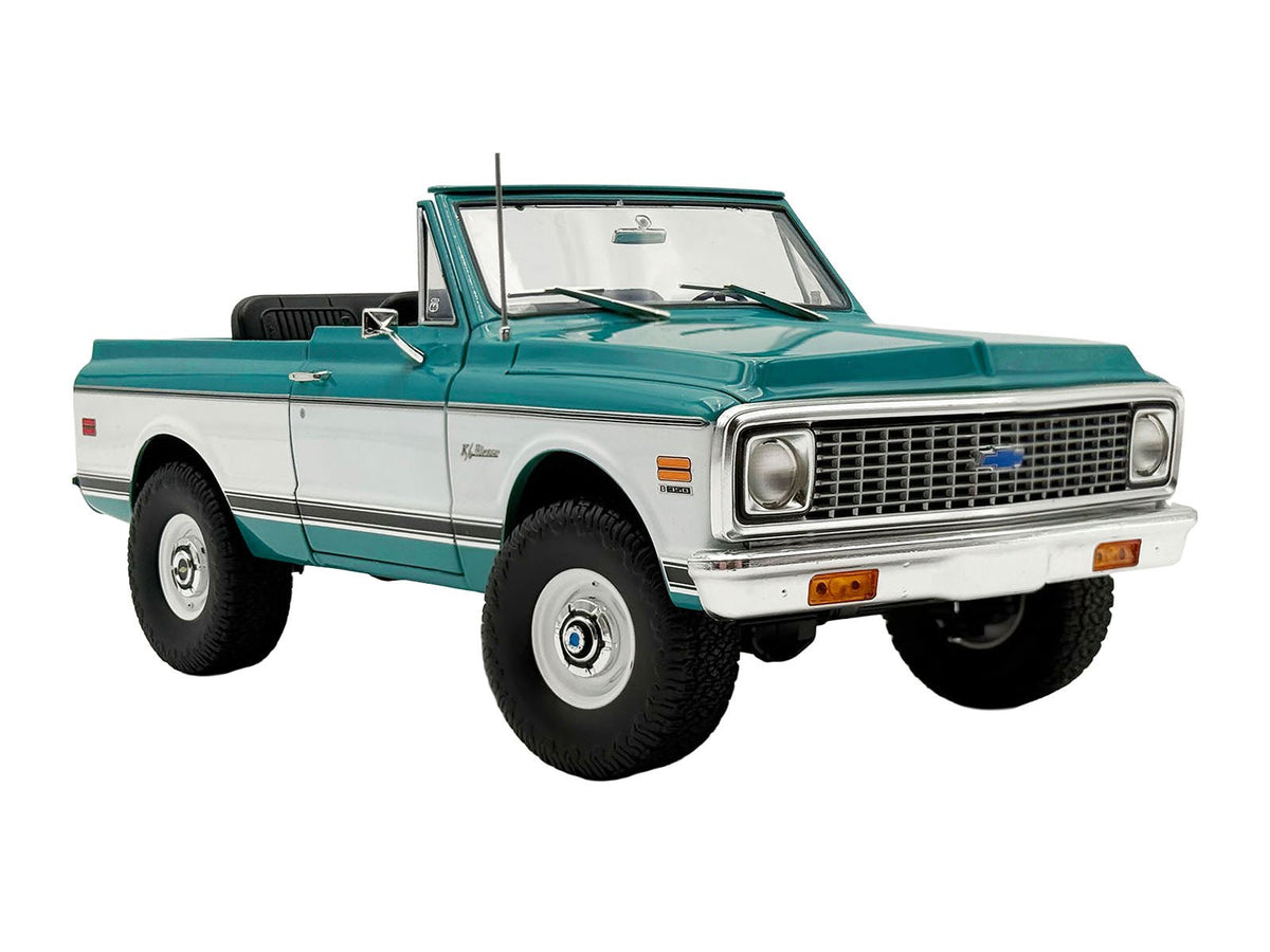 1972 Chevrolet Blazer K/5 "Route 66 100th Anniversary" Green and White with Black Stripes Limited Edition 1/18 Diecast Model Car by ACME-Acme-ModelCars.com