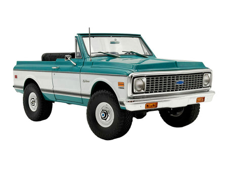 1972 Chevrolet Blazer K/5 "Route 66 100th Anniversary" Green and White with Black Stripes Limited Edition 1/18 Diecast Model Car by ACME-Acme-ModelCars.com